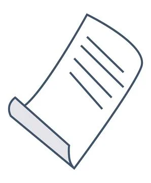 Hand-drawn Paper Scroll with Text Lines Ideal for Writing Concept Illustratio Stock Illustration