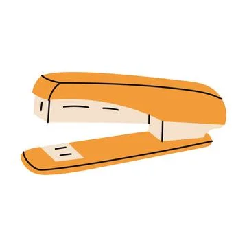 Hand drawn paper stapler. School and office supplies. Vector illustration Stock Illustration