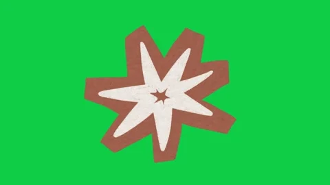Hand Drawn Paper Texture Big Starburst Animation Green Screen Stock Footage 343077861