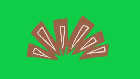Hand Drawn Paper Texture Burst Effect Animation Green Screen Stock Footage 343077865