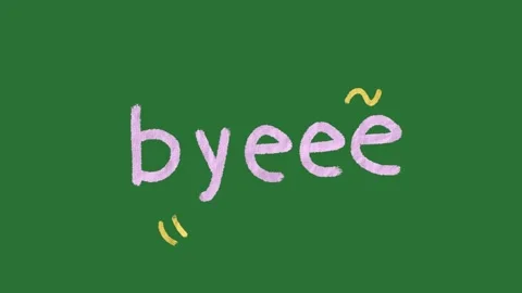 Hand-Drawn Paper Texture "Byee" Text Expression on Green Screen  Stock Footage 330467358