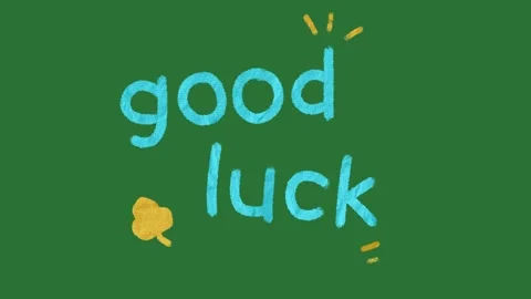 Hand-Drawn Paper Texture "Good Luck" Text Expression on Green Screen | Colorful  Video stock 330467354