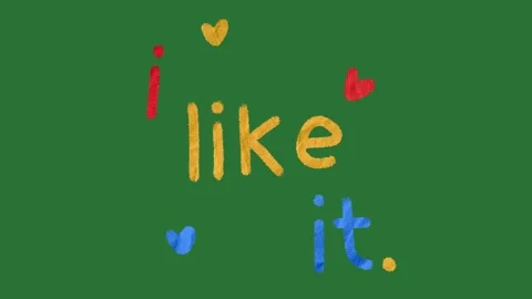 Hand-Drawn Paper Texture "I Like It" Text Expression on Green Screen | Colorful  Stock Footage 330467323