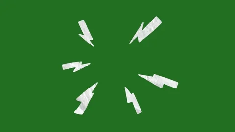 Hand-Drawn Paper Texture Lightning Bolt Burst on Green Screen | Colorful  Stock Footage 330467552
