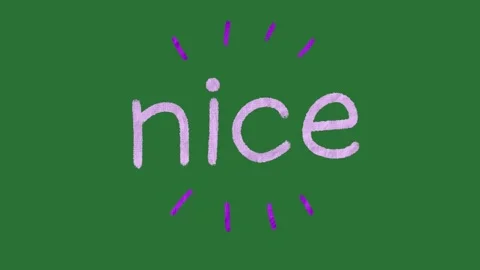 Hand-Drawn Paper Texture "Nice" Text Expression on Green Screen | Colorful  Stock Footage 330467312