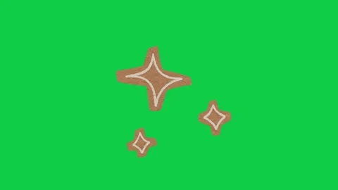 Hand Drawn Paper Texture Sparkle Stars Animation Green Screen Stock Footage 343077744