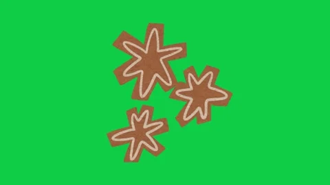 Hand Drawn Paper Texture Sparkle Starburst Trio Green Screen Stock Footage 343078042