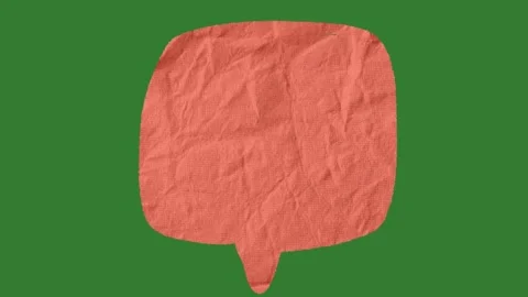 Hand-Drawn Paper Texture Speech Bubbles Animation on Green Screen Stock Footage 330467232