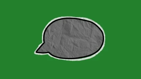 Hand-Drawn Paper Texture Speech Bubble Animation | Torn Edge Thought Cloud Stock Footage 332353569