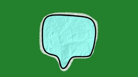 Hand-Drawn Paper Texture Speech Bubble Animation | Torn Edge Thought Cloud Stock Footage 332353570