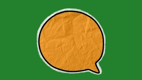 Hand-Drawn Paper Texture Speech Bubble Animation | Torn Edge Thought Cloud Stock Footage 332353571