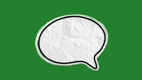 Hand-Drawn Paper Texture Speech Bubble Animation | Torn Edge Thought Cloud Stock Footage 332353592
