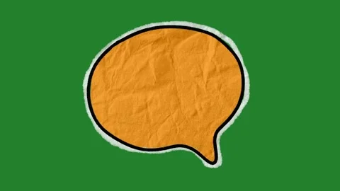 Hand-Drawn Paper Texture Speech Bubble Animation | Torn Edge Thought Cloud Stock Footage 332353599
