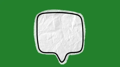 Hand-Drawn Paper Texture Speech Bubble Animation | Torn Edge Thought Cloud Stock Footage 332353613