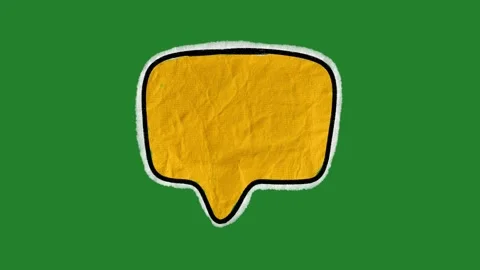 Hand-Drawn Paper Texture Speech Bubble Animation | Torn Edge Thought Cloud Stock Footage 332353615
