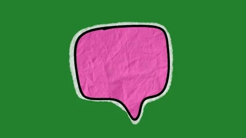Hand-Drawn Paper Texture Speech Bubble Animation | Torn Edge Thought Cloud Stock Footage 332353616