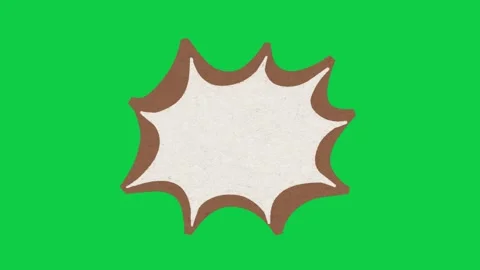 Hand Drawn Paper Texture Speech Bubble Animation Green Screen Stock-Footage 343077858