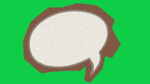 Hand Drawn Paper Texture Speech Bubble Animation Green Screen Stock Footage 343077898