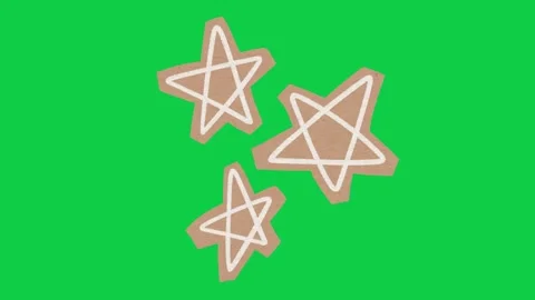 Hand Drawn Paper Texture Star Doodle Animation Green Screen Stock Footage 343077820