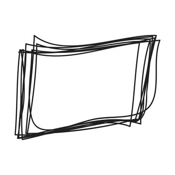 Hand drawn parallelogram doodle, sketch scribble element, pencil art design Stock Illustration
