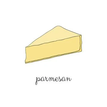 Hand drawn parmesan cheese. Illustrazione stock