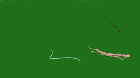 Hand Drawn Particle Doodle Animation Green Screen | Film Grain Dust | Vintage Stock Footage 323471077