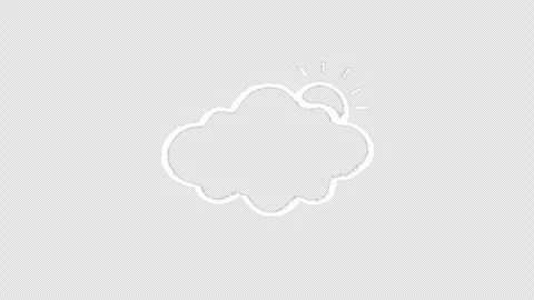 Hand Drawn Partly Cloudy Sun Doodle Animation on Transparent Background Stock Footage 340375073