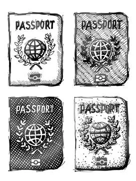 Hand drawn passport Stock Illustration
