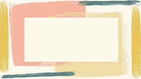 Hand drawn pastel brush frame with copy space, animated border, seamless loop Stockbeeldmateriaal 342046461