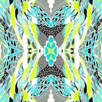 Hand drawn pattern with artistic pattern. Seamless backdrop. Bright colors. Illustrazione stock