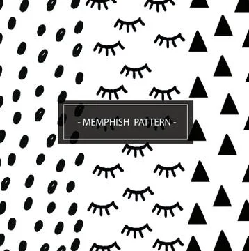 Hand drawn pattern back and white collection Stock Illustration