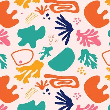 Hand drawn pattern background with abstract shape. Illustrazione stock
