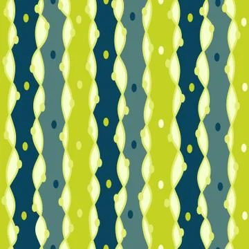 Hand drawn pattern with brushed zigzag line and dots. イラスト素材