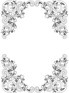 Hand drawn pattern with grape elements 스톡 일러스트