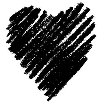 Hand drawn pattern heart shaped Stock Illustration