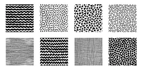 Hand Drawn Patterns Doodle Design 스톡 일러스트