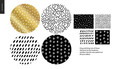 Hand drawn Patterns - rounded Stock Illustration