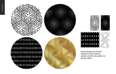 Hand drawn Patterns - rounded Stock Illustration