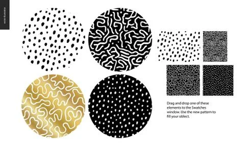 Hand drawn Patterns - rounded Stock Illustration
