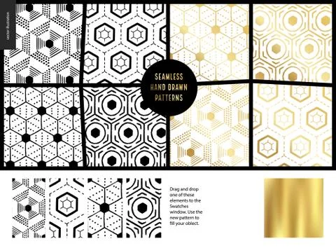 Hand drawn Patterns - white Illustrazione stock