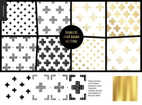 Hand drawn Patterns - white Illustrazione stock