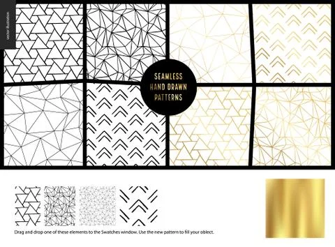 Hand drawn Patterns - white Illustrazione stock