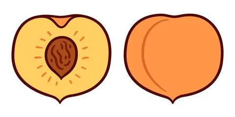 Hand drawn peach doodle Illustrazione stock