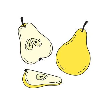 Hand drawn pear isolated on white background. Stock Illustration