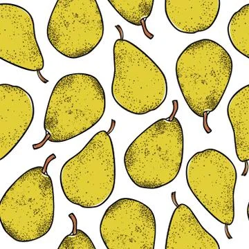Hand drawn pear pattern Stock Illustration
