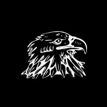 Hand-drawn pencil graphics, bird, eagle, hawk, kite, vulture. Engraving, sten Stock Illustration
