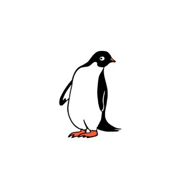 Hand drawn penguins Stock Illustration