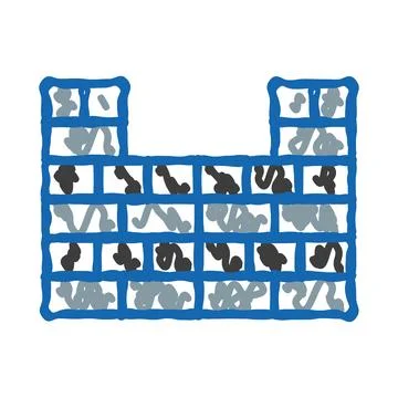 Hand drawn periodic table of elements doodle Stock Illustration