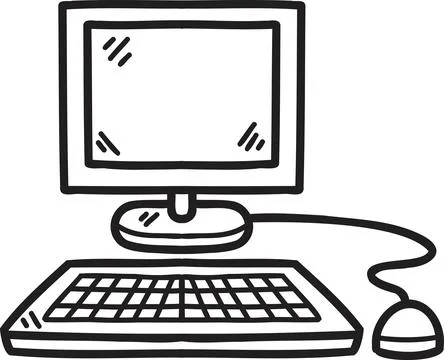 Hand Drawn personal computer illustration 스톡 일러스트