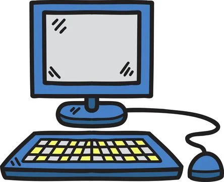 Hand Drawn personal computer illustration Stock Illustration